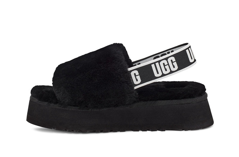 Disco Black Fluffy Sandals – Model 2258