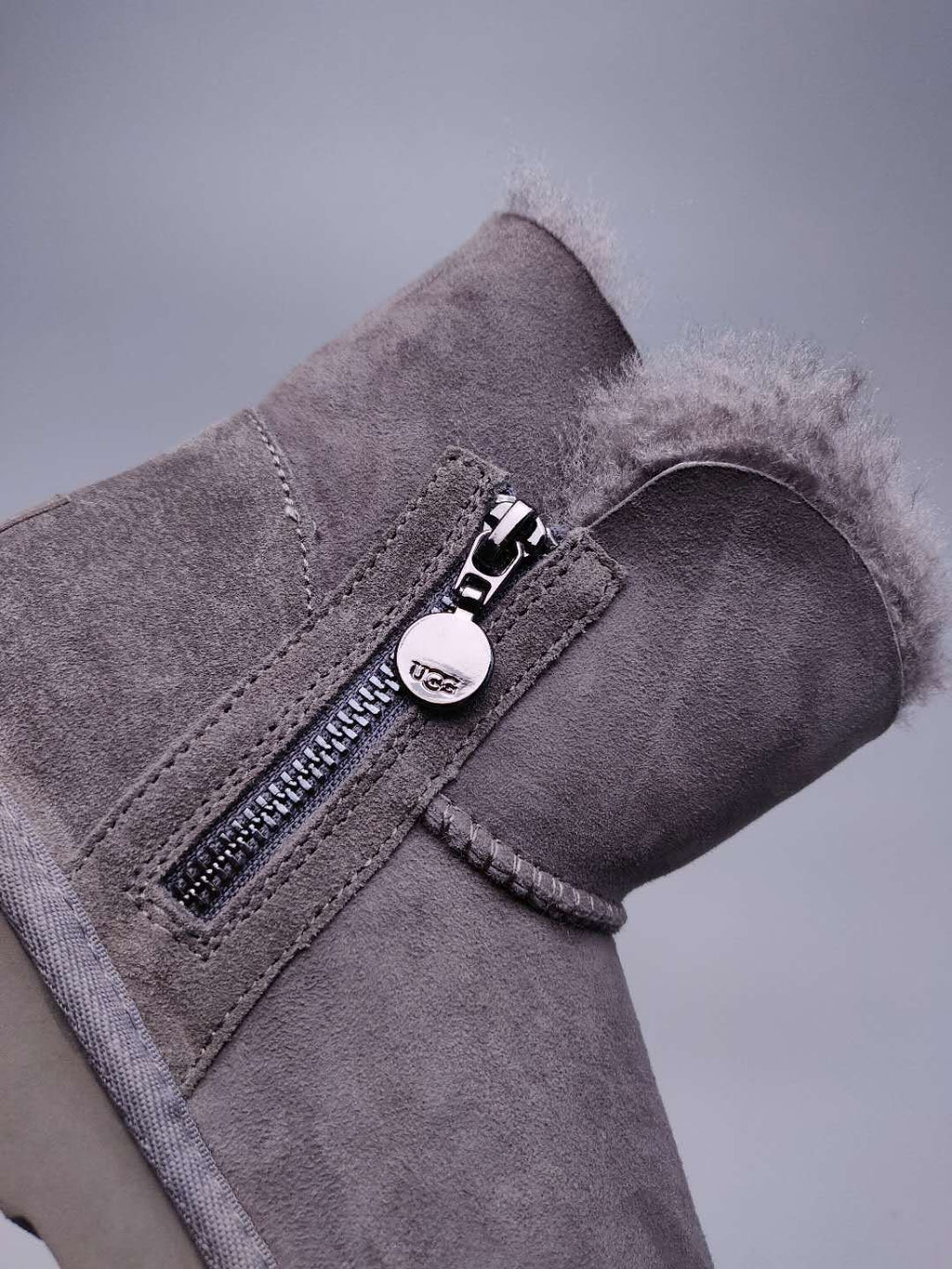 Gray Side-Zip Ankle Boots | Model 2481