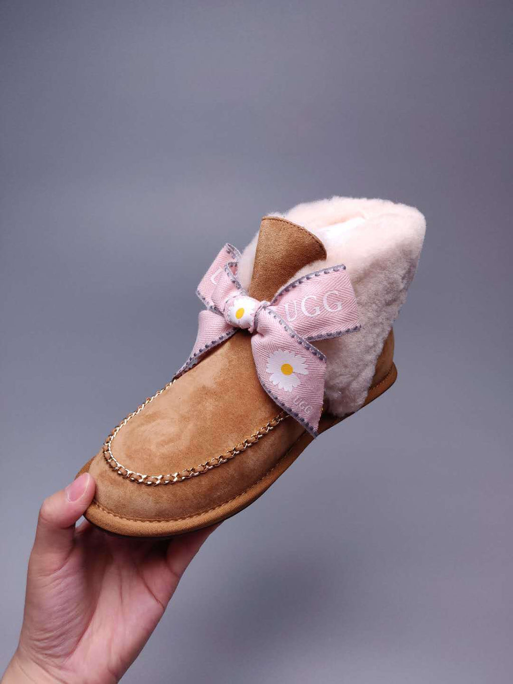 Chestnut Daisy Chain & Ribbon Shoes | Model 7888