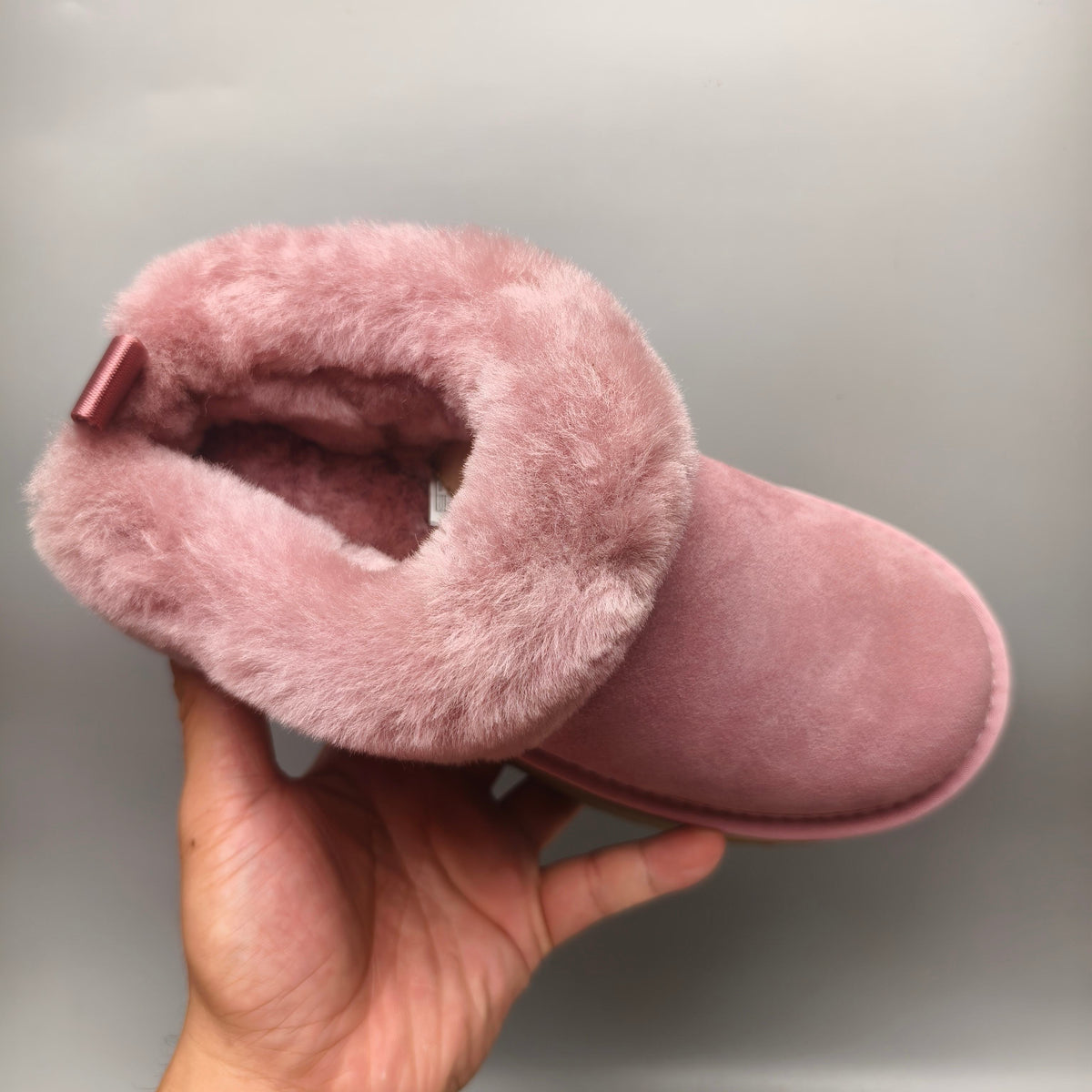 Pink Suede-Look Platform Slip-On Shoes – Model 1393