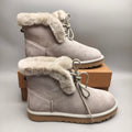 Gray Mid-Calf Lace-Up Casual Boots | Model 4576