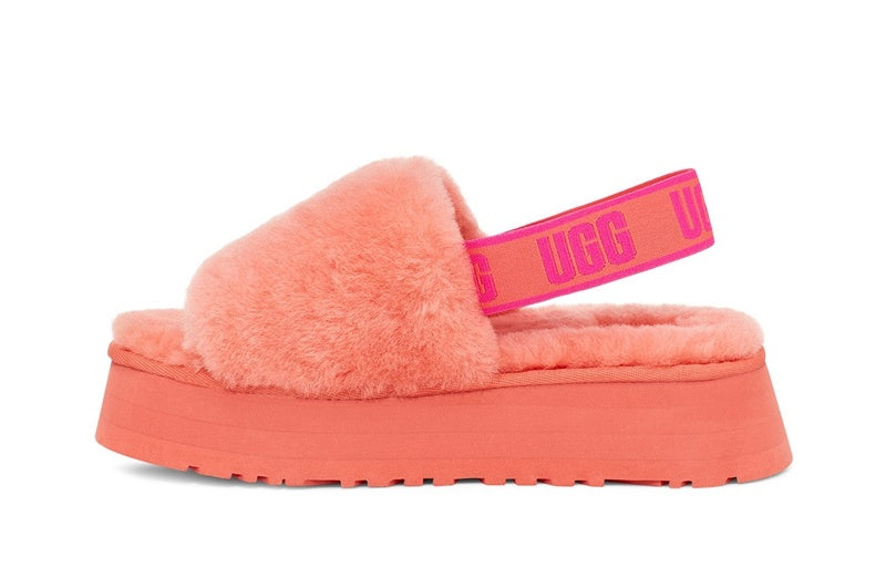 Disco Coral Red Fluffy Sandals – Model 2258