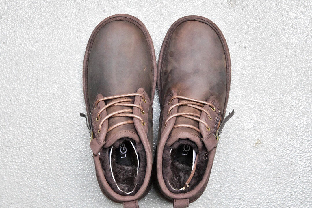 Men's Crazy Horse Leather Zip-Up Casual Shoes | Model 3883