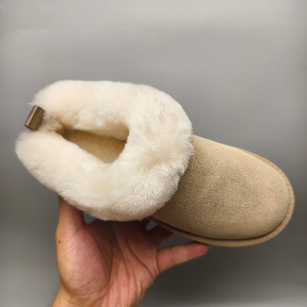 Sand Suede-Look Platform Slip-On Shoes – Model 1393