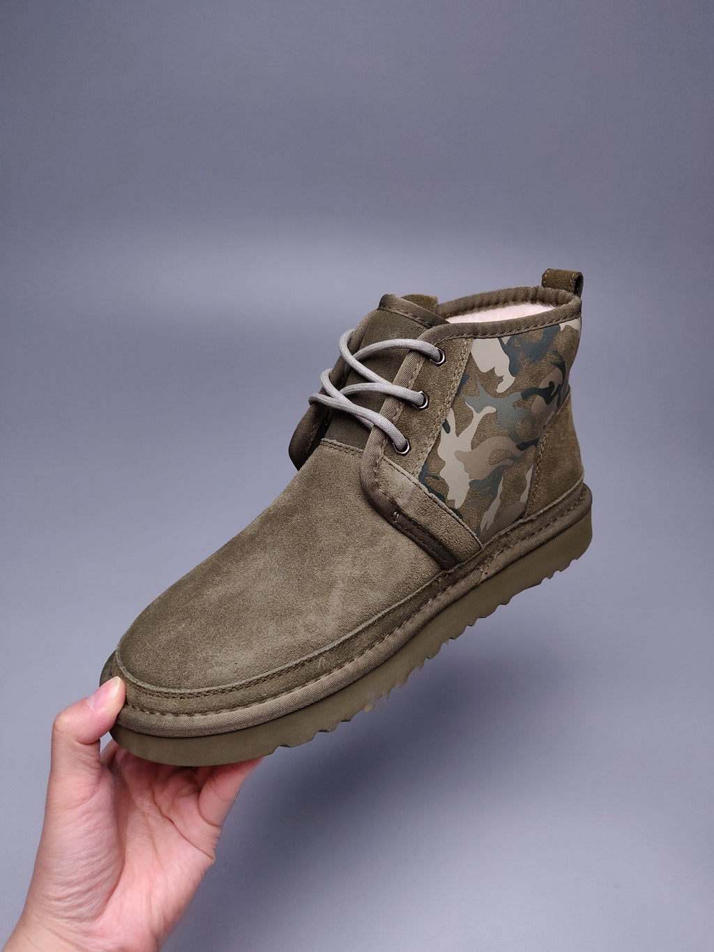 Men's Army Green Colorblock Camo Shoes | Model 4193