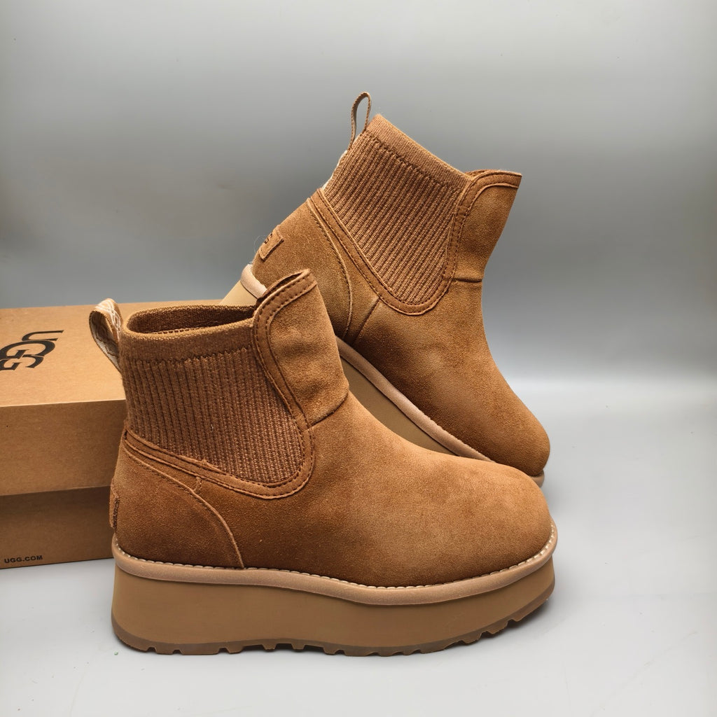 Chestnut Brown 5 cm Platform Casual Shoes | Model 3258