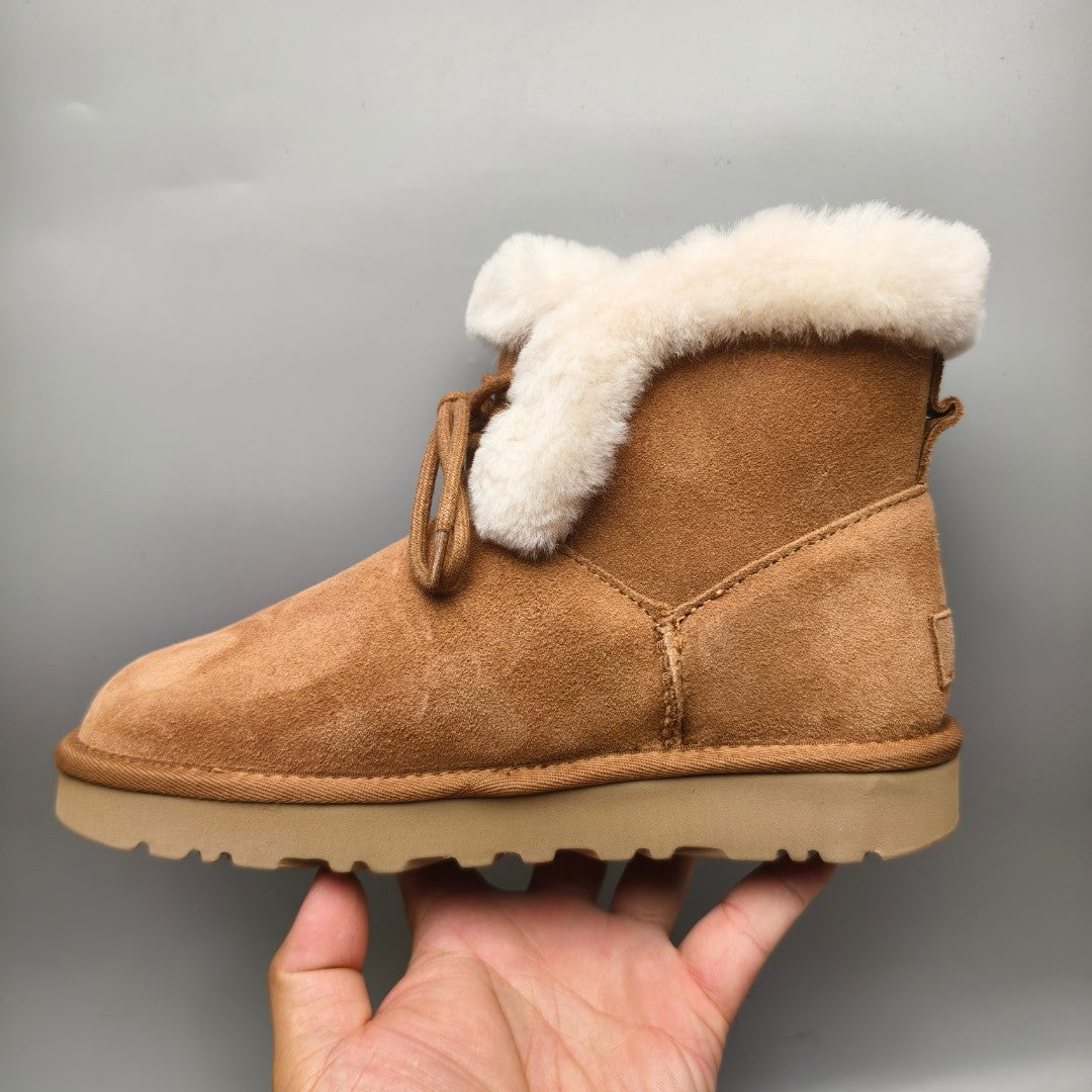 Chestnut Mid-Calf Lace-Up Casual Boots | Model 4576