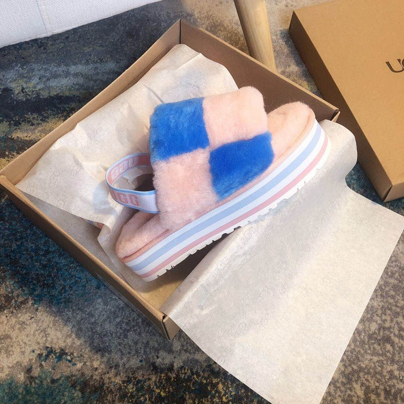 Pink Colorblock Platform Sandals | Model 3490