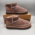 Brown Suede-Look Shoes with Back Strap Detail – Model 1538