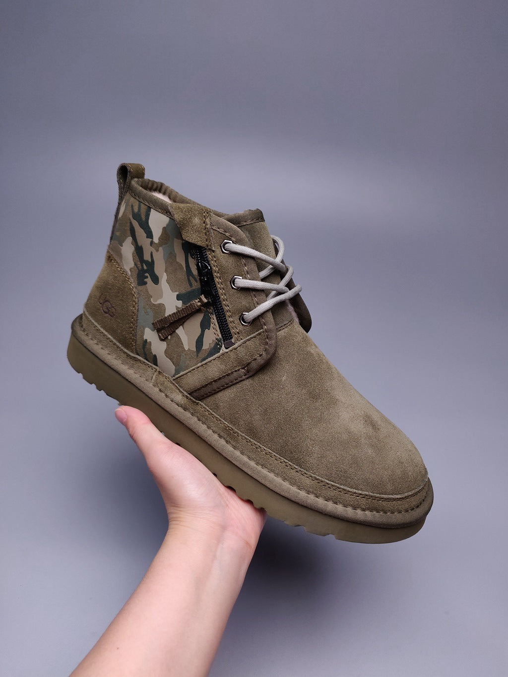 Men's Army Green Colorblock Camo Shoes | Model 4193