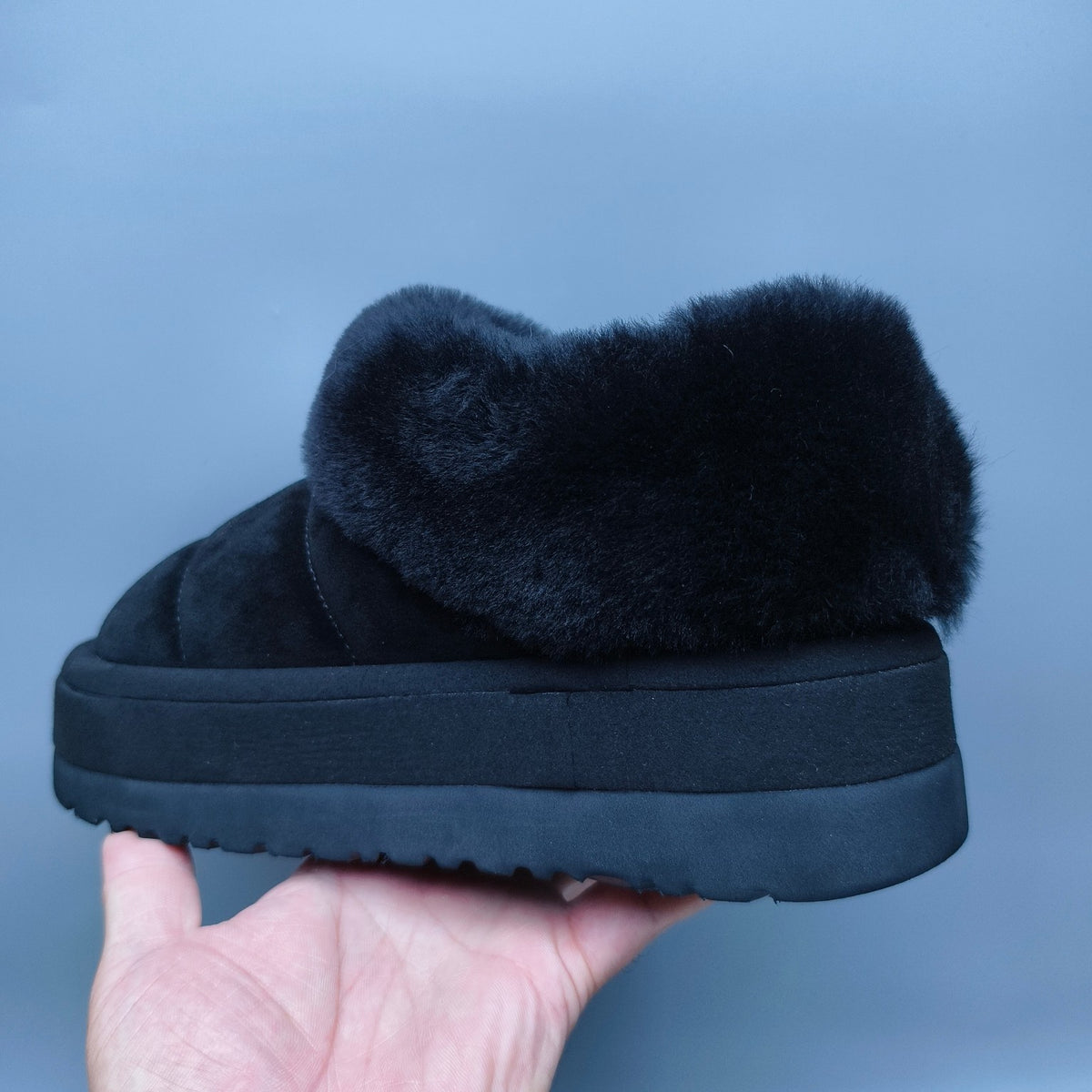 Black Platform Slip-On Casual Shoes | Model 6390