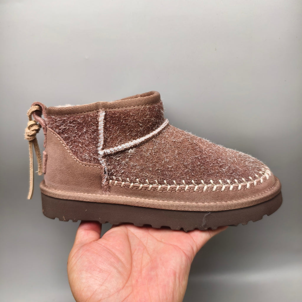 Brown Suede-Look Shoes with Back Strap Detail – Model 1538