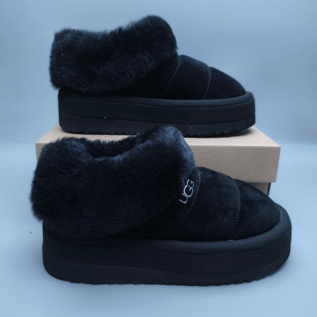 Black Platform Slip-On Casual Shoes | Model 6390