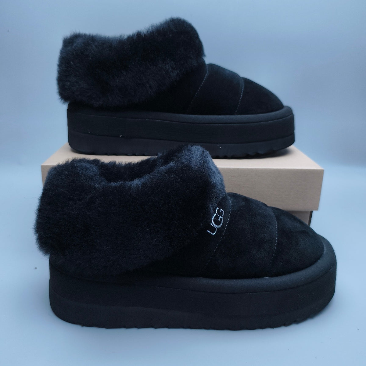 Black Platform Slip-On Casual Shoes | Model 6390