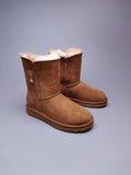 Chestnut Side-Zip Mid-Calf Boots – Model 2480