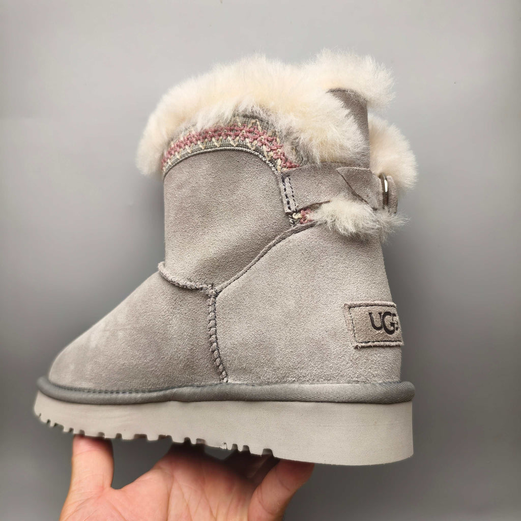 Gray Ethnic-Inspired Back-Strap Shoes | Model 4517