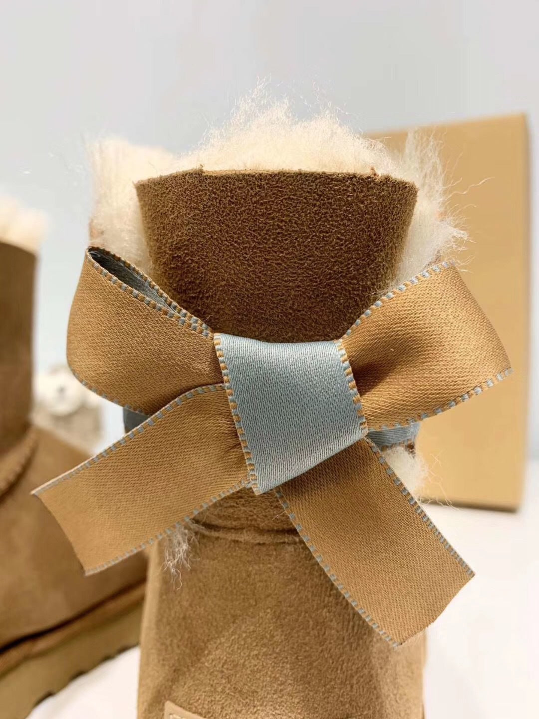 Chestnut Bow-Detail Shimmer Shoes | Model 2938