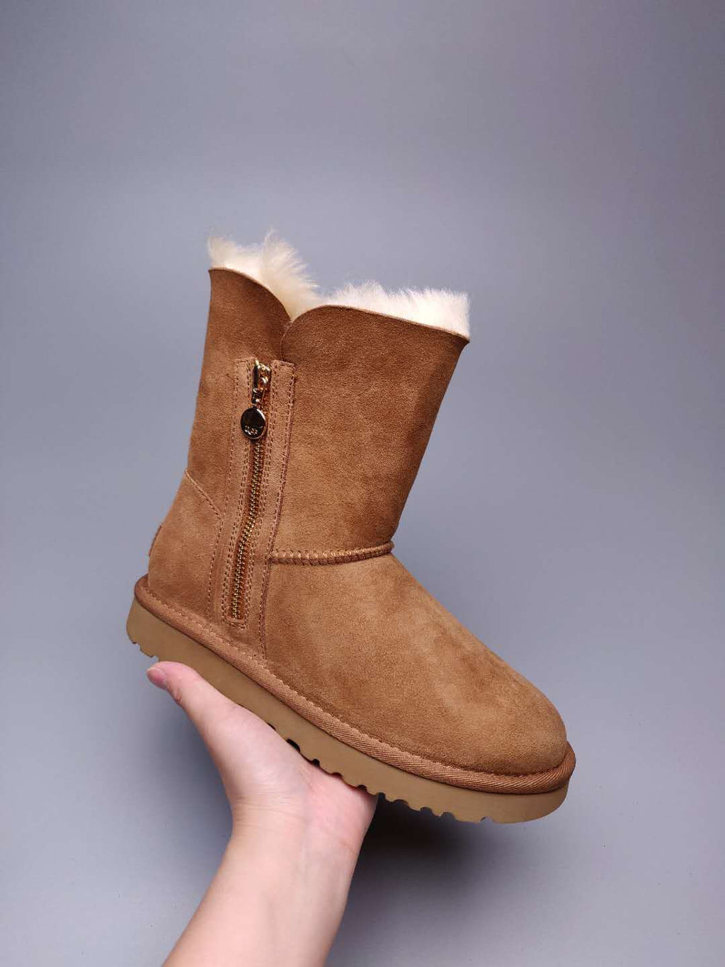 Chestnut Side-Zip Mid-Calf Boots – Model 2480