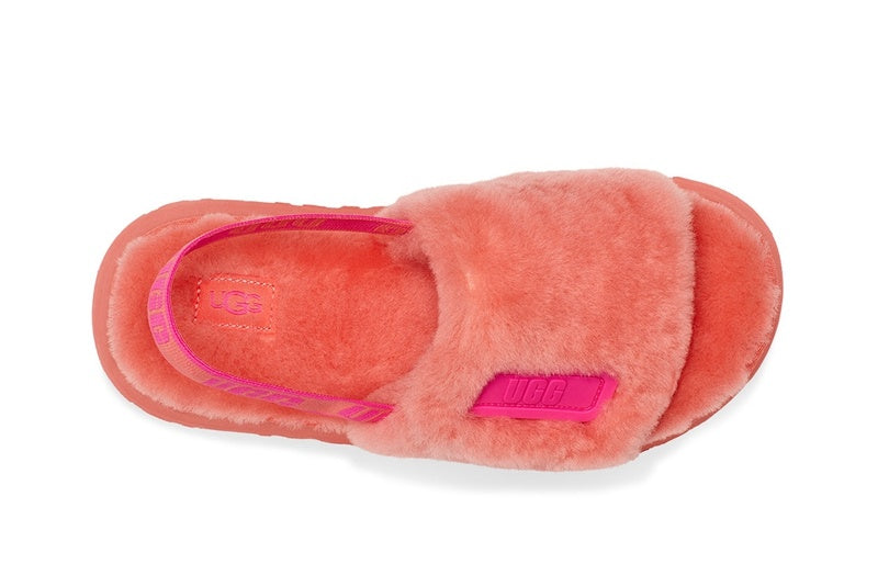 Disco Coral Red Fluffy Sandals – Model 2258