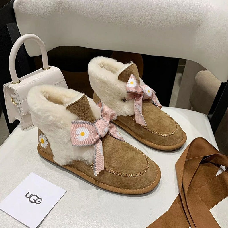 Chestnut Daisy Chain & Ribbon Shoes | Model 7888