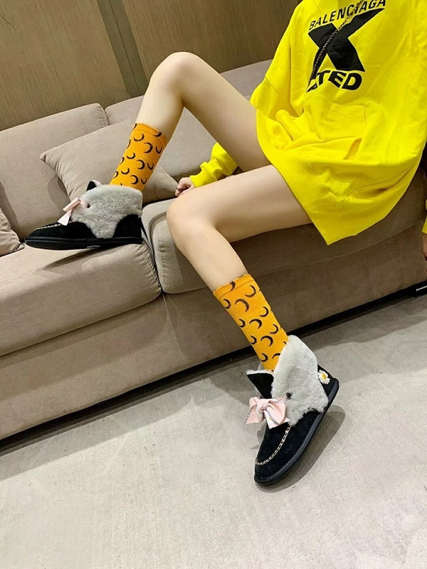 Black Daisy Chain & Ribbon Shoes | Model 7888
