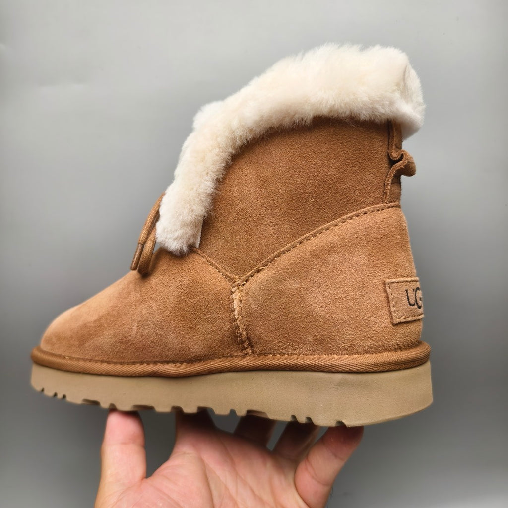 Chestnut Mid-Calf Lace-Up Casual Boots | Model 4576