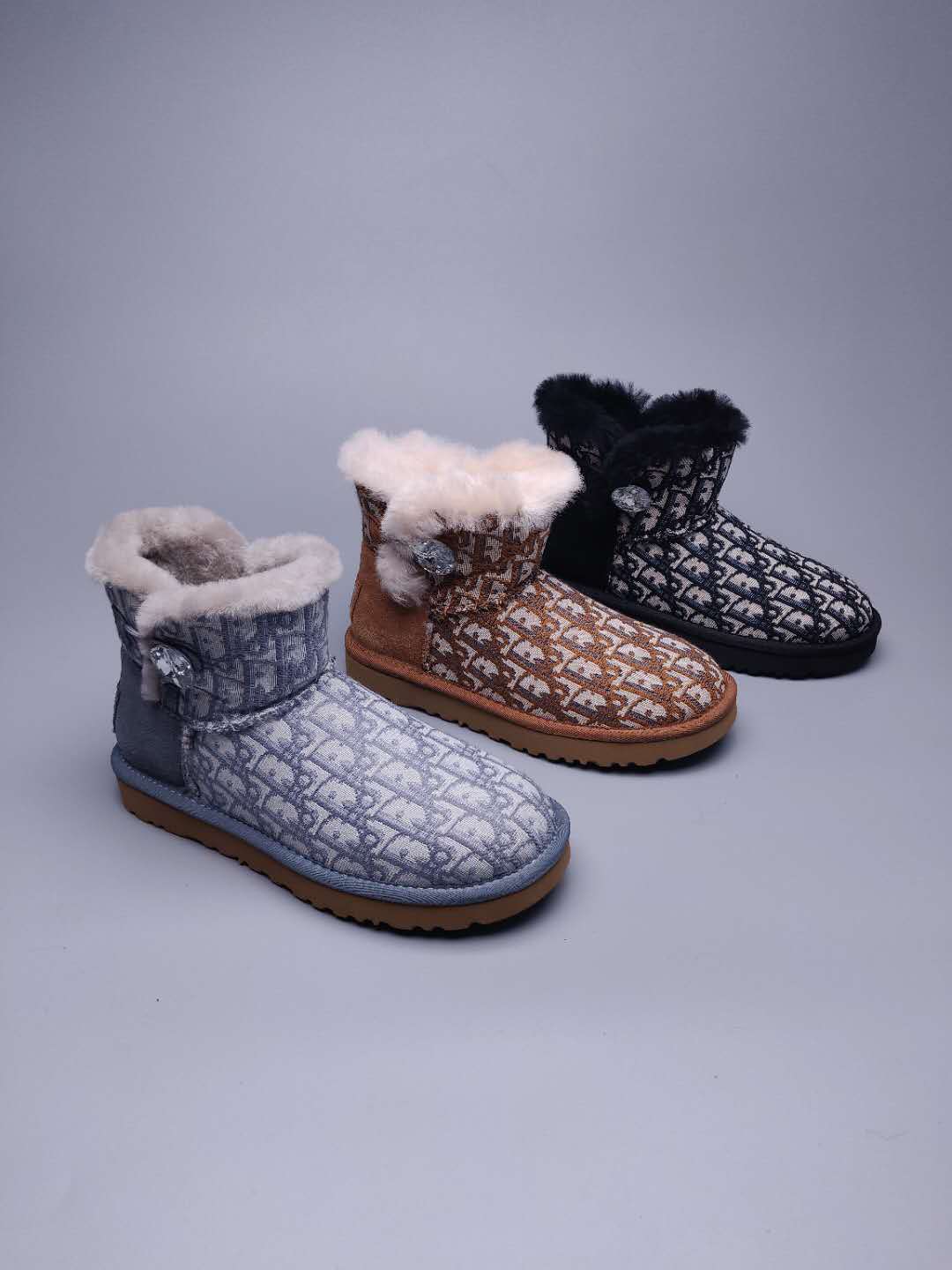 Chestnut Fabric-Pattern Shoes | Model 6554