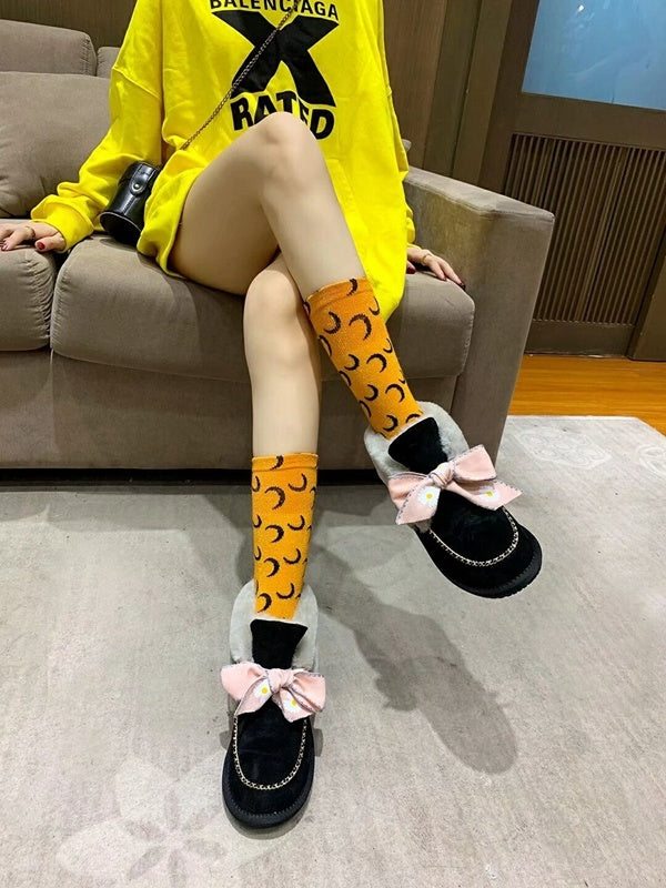 Black Daisy Chain & Ribbon Shoes | Model 7888