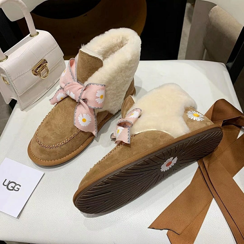 Chestnut Daisy Chain & Ribbon Shoes | Model 7888