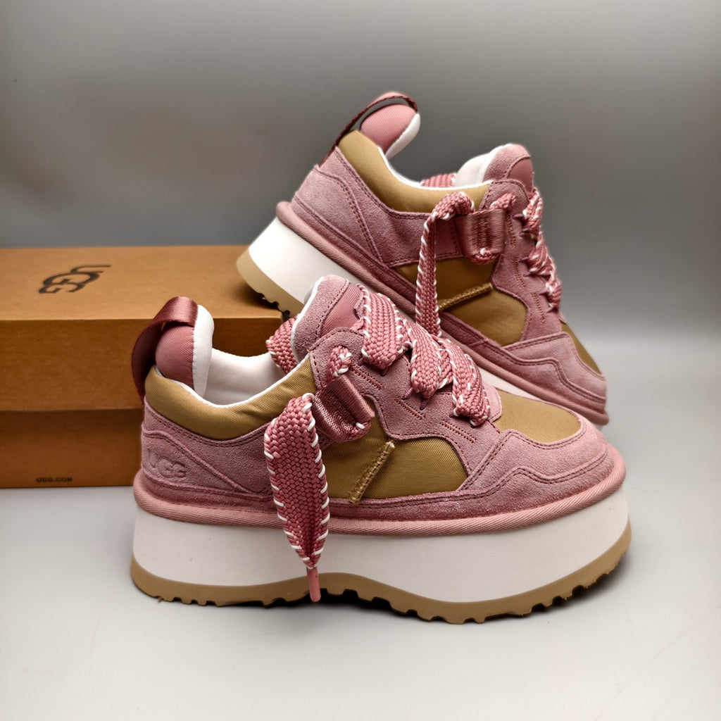 Pink Chunky Platform Lace-Up Dad Sneakers – Model 1541