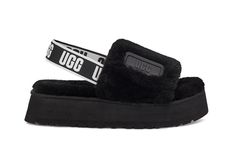 Disco Black Fluffy Sandals – Model 2258