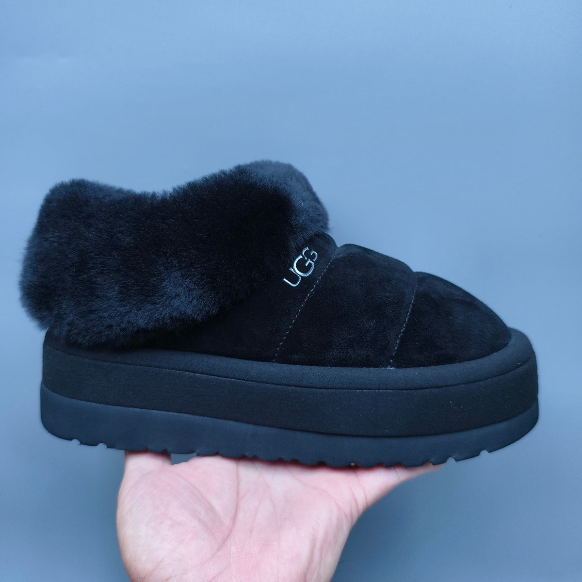 Black Platform Slip-On Casual Shoes | Model 6390