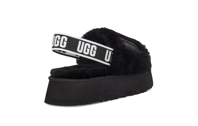 Disco Black Fluffy Sandals – Model 2258