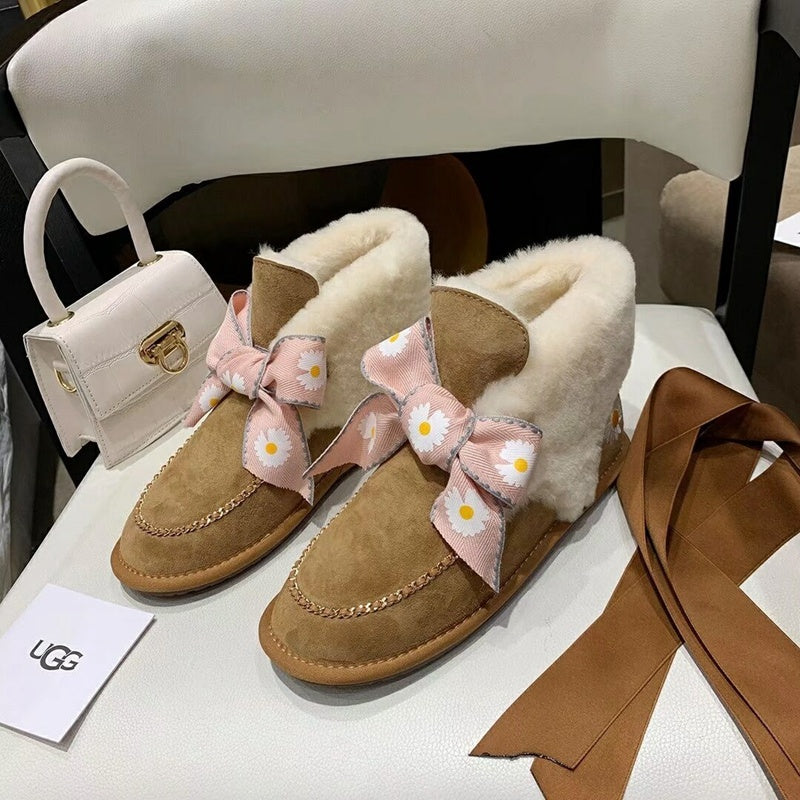 Chestnut Daisy Chain & Ribbon Shoes | Model 7888