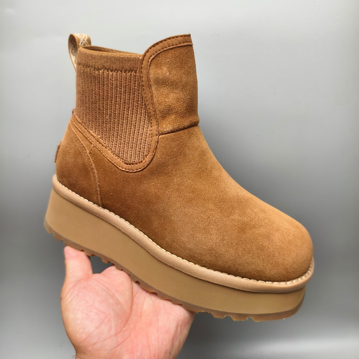 Chestnut Brown 5 cm Platform Casual Shoes | Model 3258