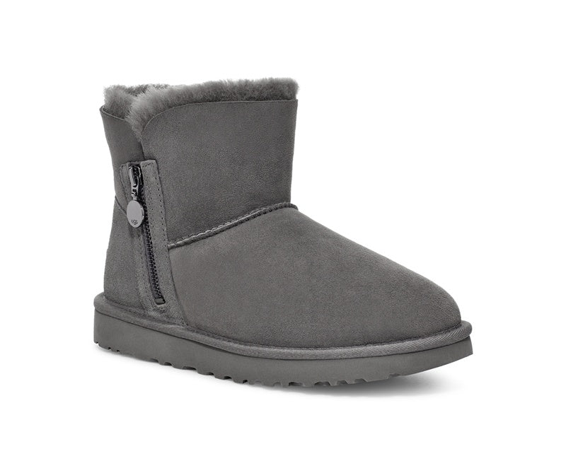 Gray Side-Zip Ankle Boots | Model 2481