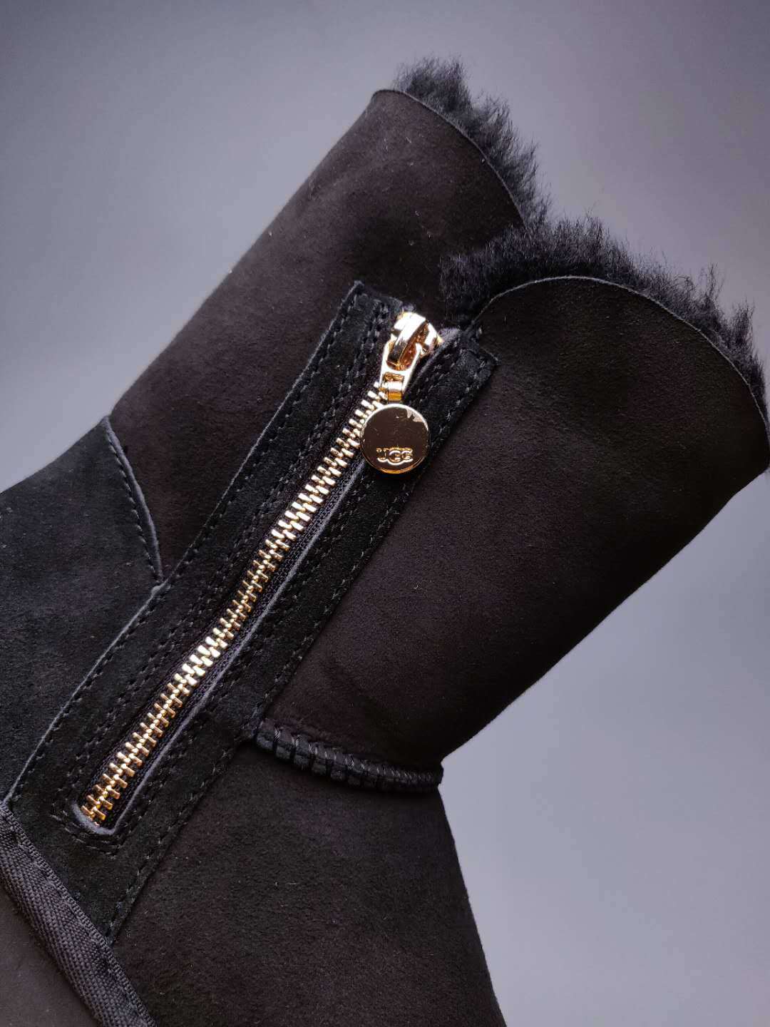 Black Side-Zip Mid-Calf Boots – Model 2480