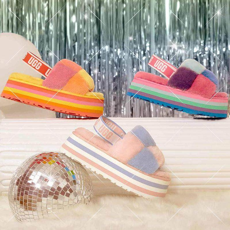Yellow Colorblock Platform Sandals | Model 3490