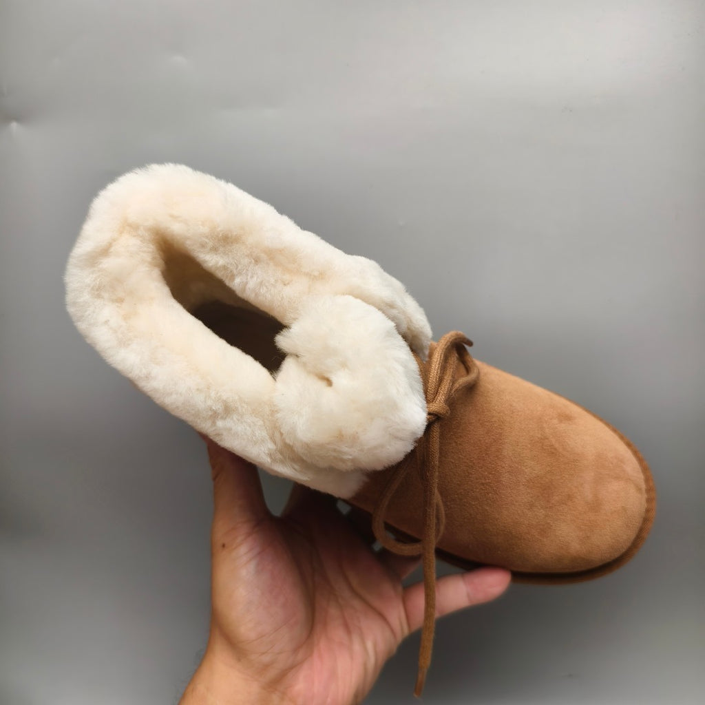Chestnut Mid-Calf Lace-Up Casual Boots | Model 4576