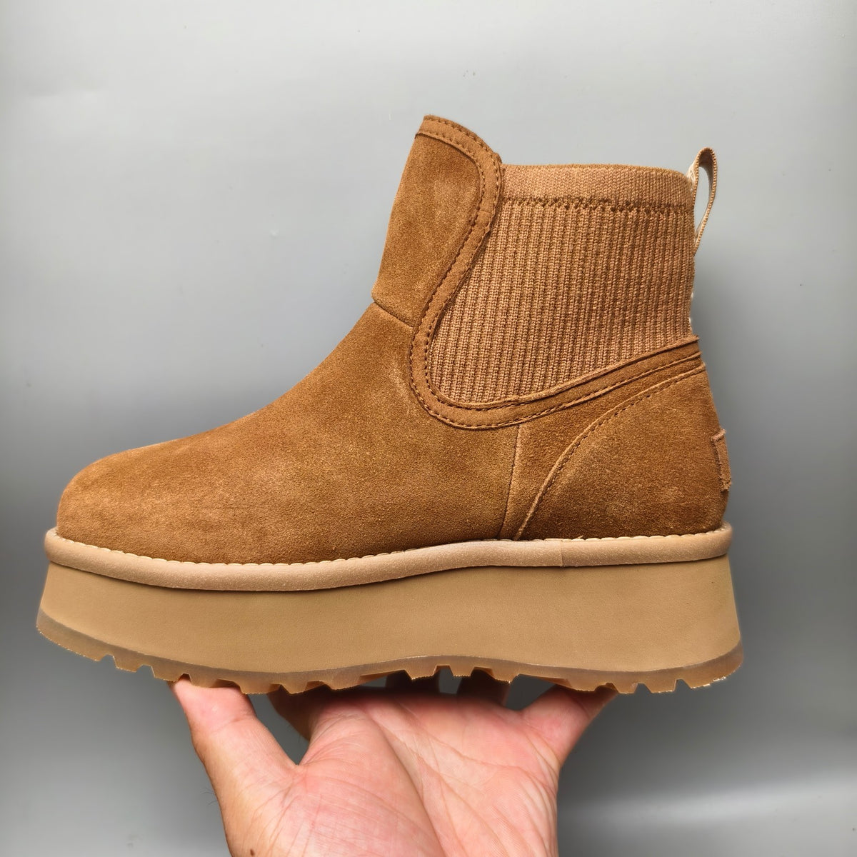 Chestnut Brown 5 cm Platform Casual Shoes | Model 3258