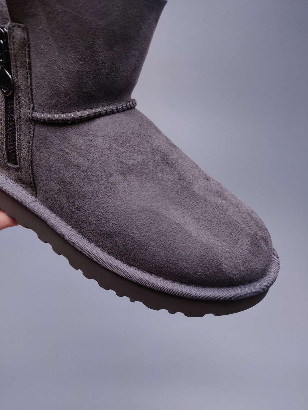Gray Side-Zip Ankle Boots | Model 2481