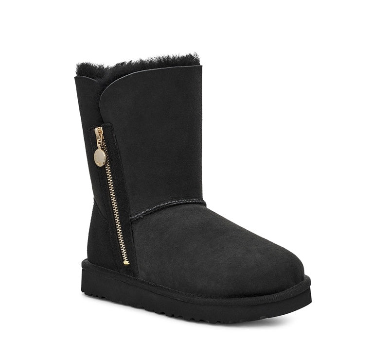 Black Side-Zip Mid-Calf Boots – Model 2480