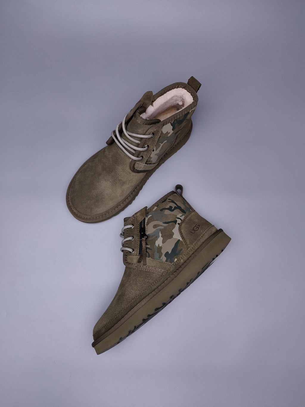 Men's Army Green Colorblock Camo Shoes | Model 4193