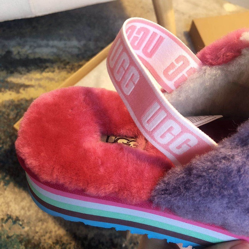 Fuchsia Colorblock Platform Sandals | Model 3490