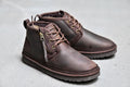 Men's Crazy Horse Leather Zip-Up Casual Shoes | Model 3883
