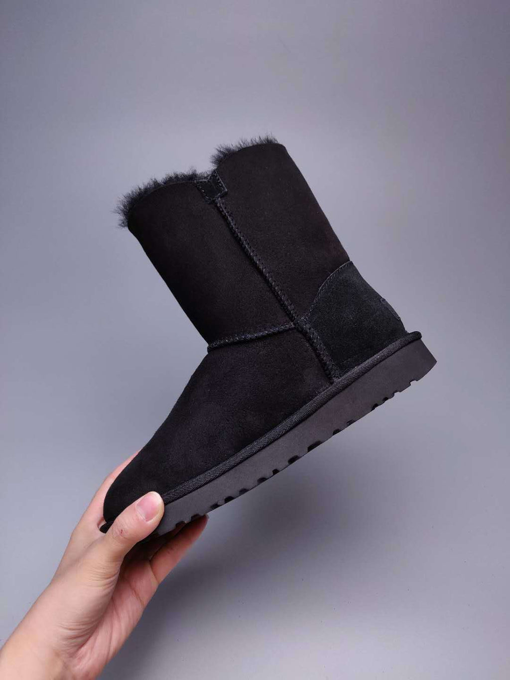 Black Side-Zip Mid-Calf Boots – Model 2480