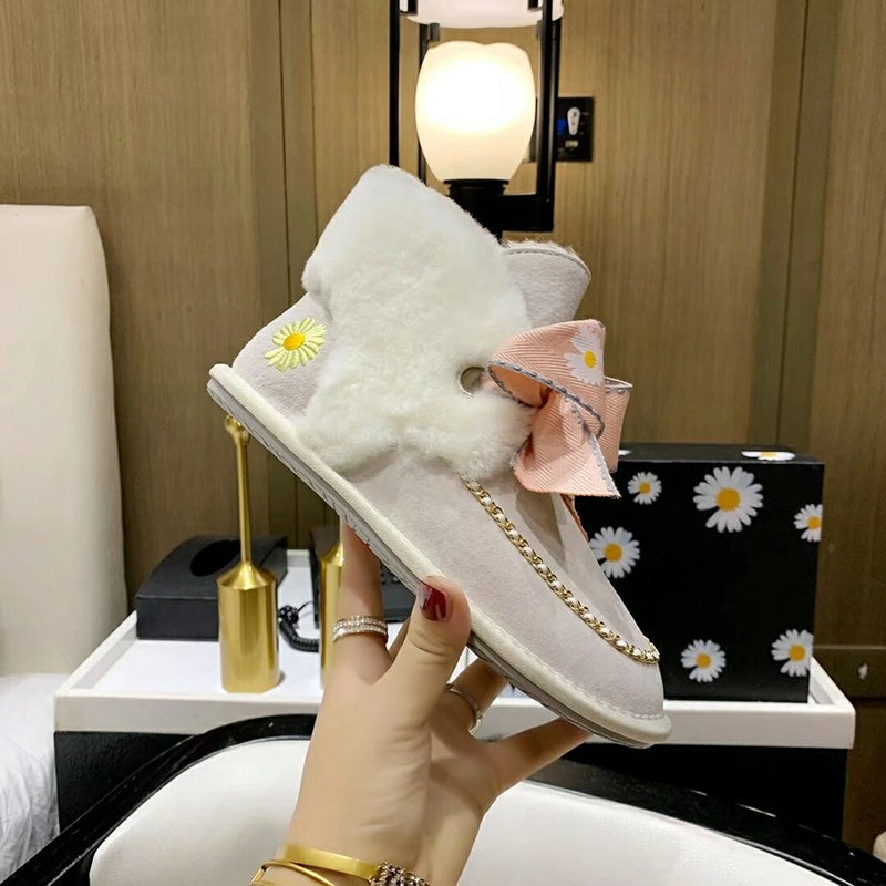Milkshake White Daisy Chain & Ribbon Shoes | Model 7888