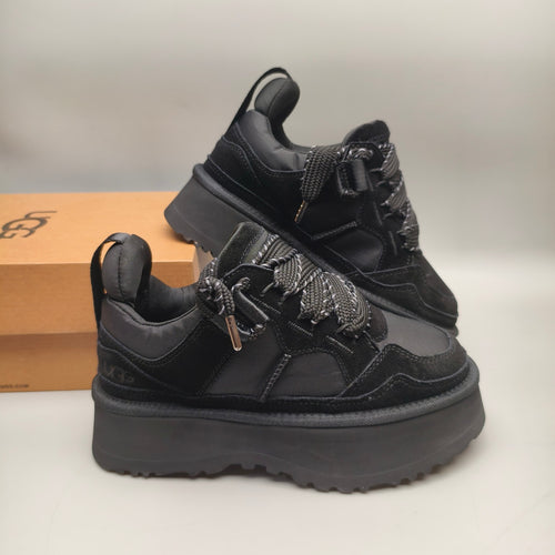 Black Chunky Platform Lace-Up Dad Sneakers – Model 1541