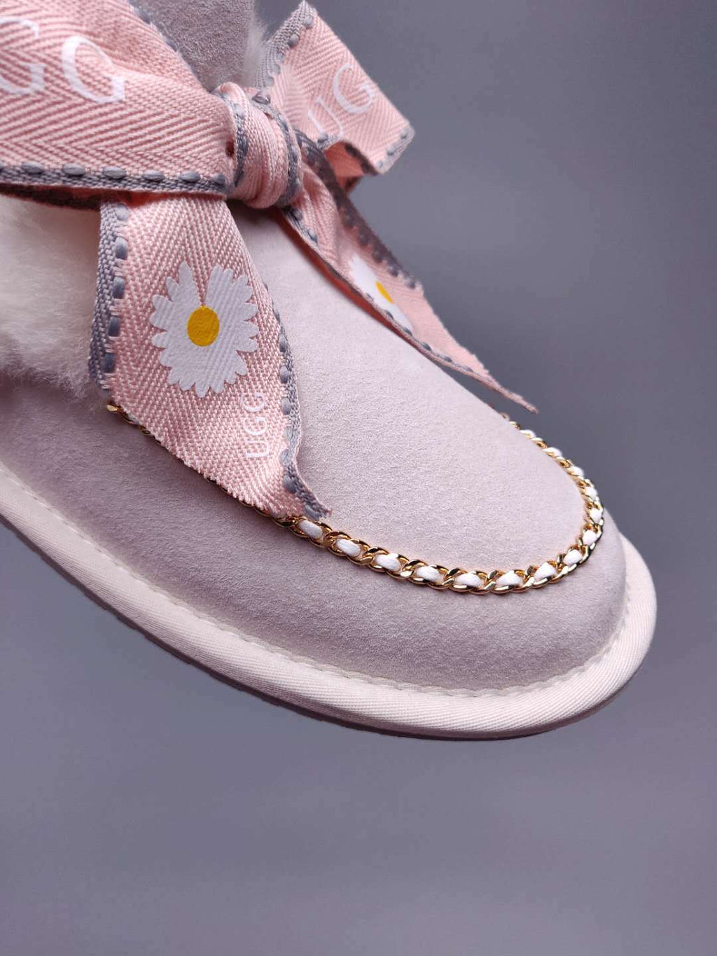 Milkshake White Daisy Chain & Ribbon Shoes | Model 7888