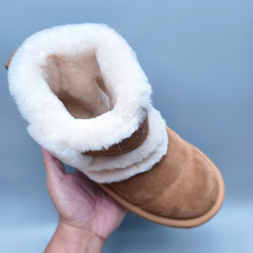 Chestnut Brown Mid-Top Casual Shoes with Chunky Caterpillar-Style Sole | Model 3316